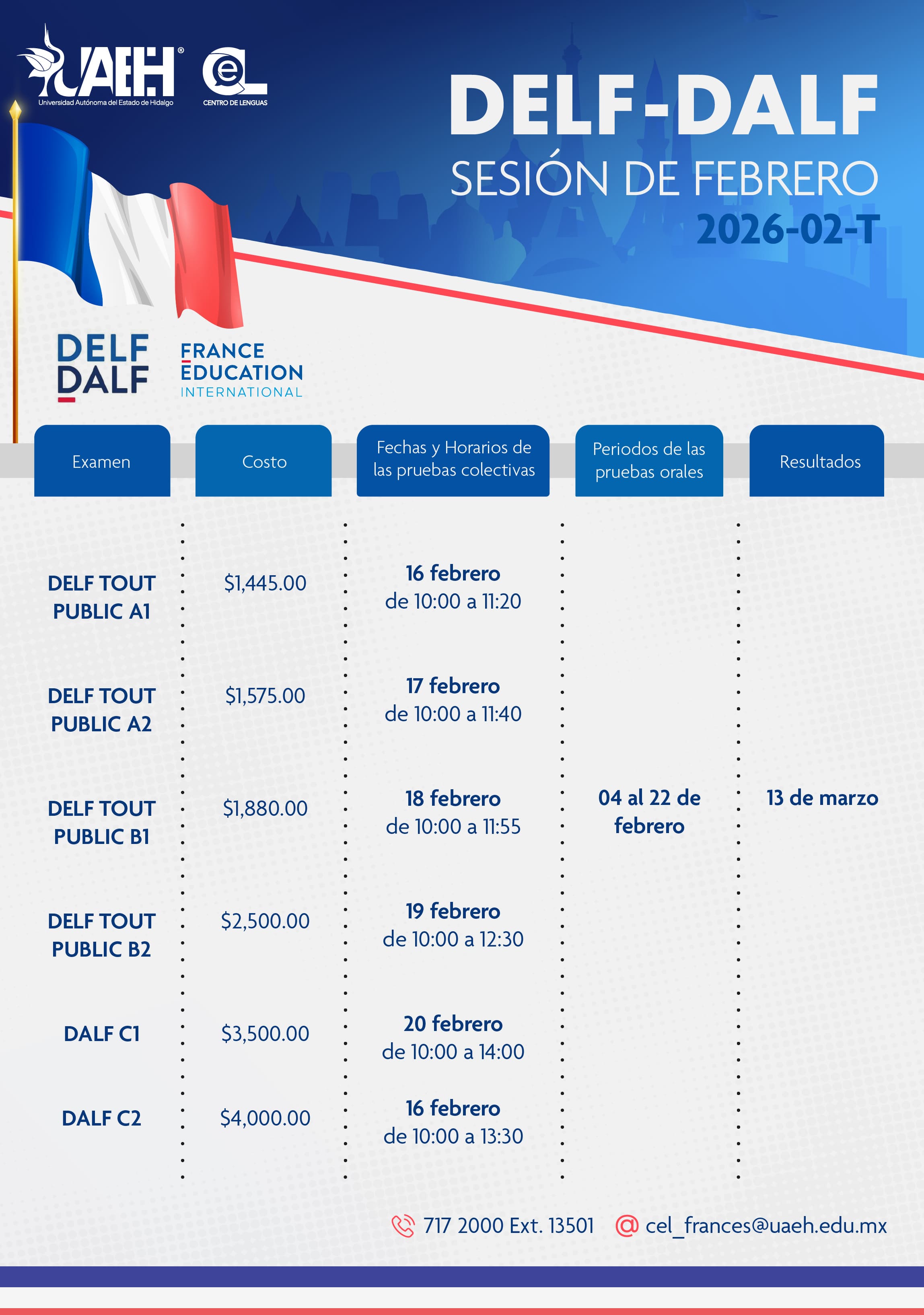 Calendario de exámenes