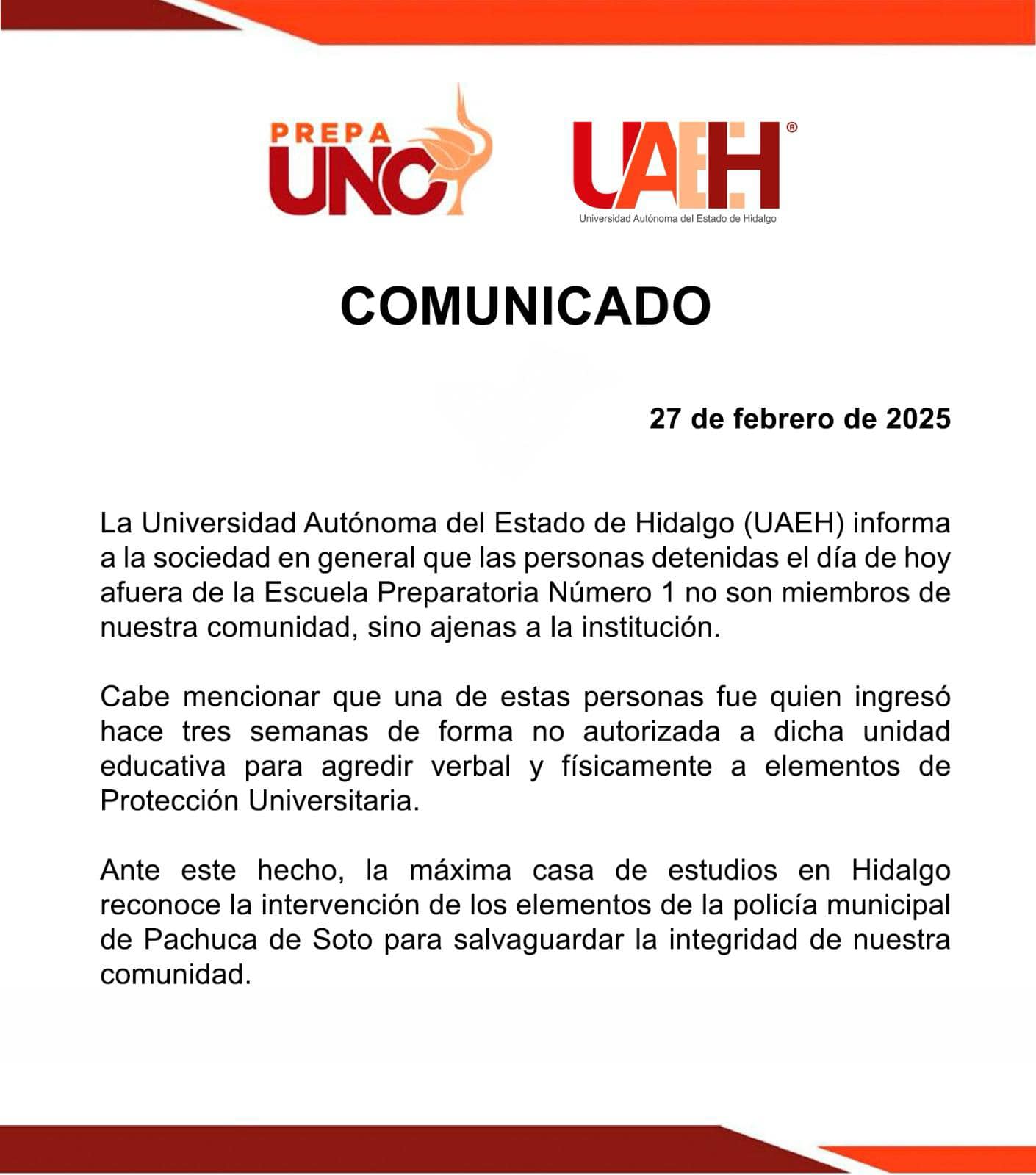 Aviso Institucional Comunicado